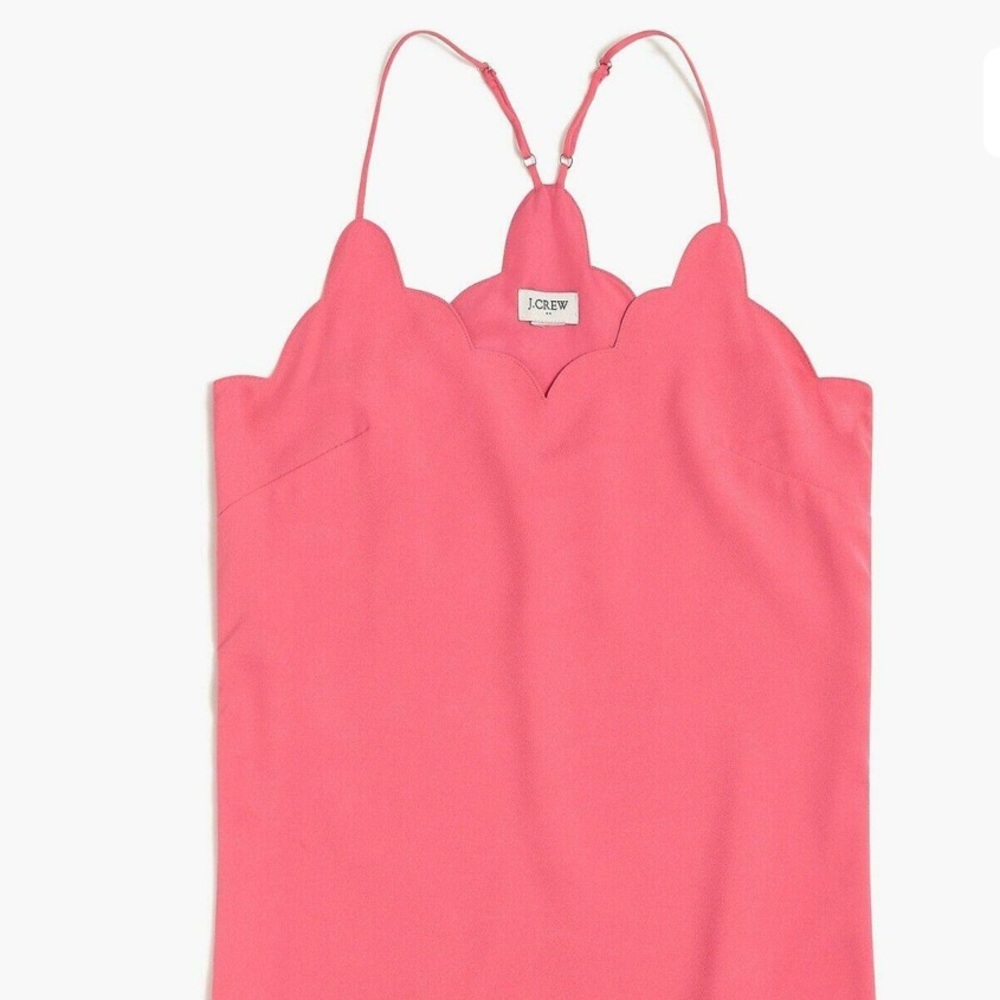 NWT Jcrew cream/pink scalloped cami tank Size 0